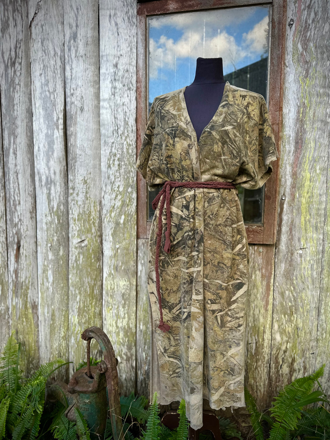 Open Poncho or Wrap Dress Maxi  (Hemp/Cotton Jersey) | Size 8-14