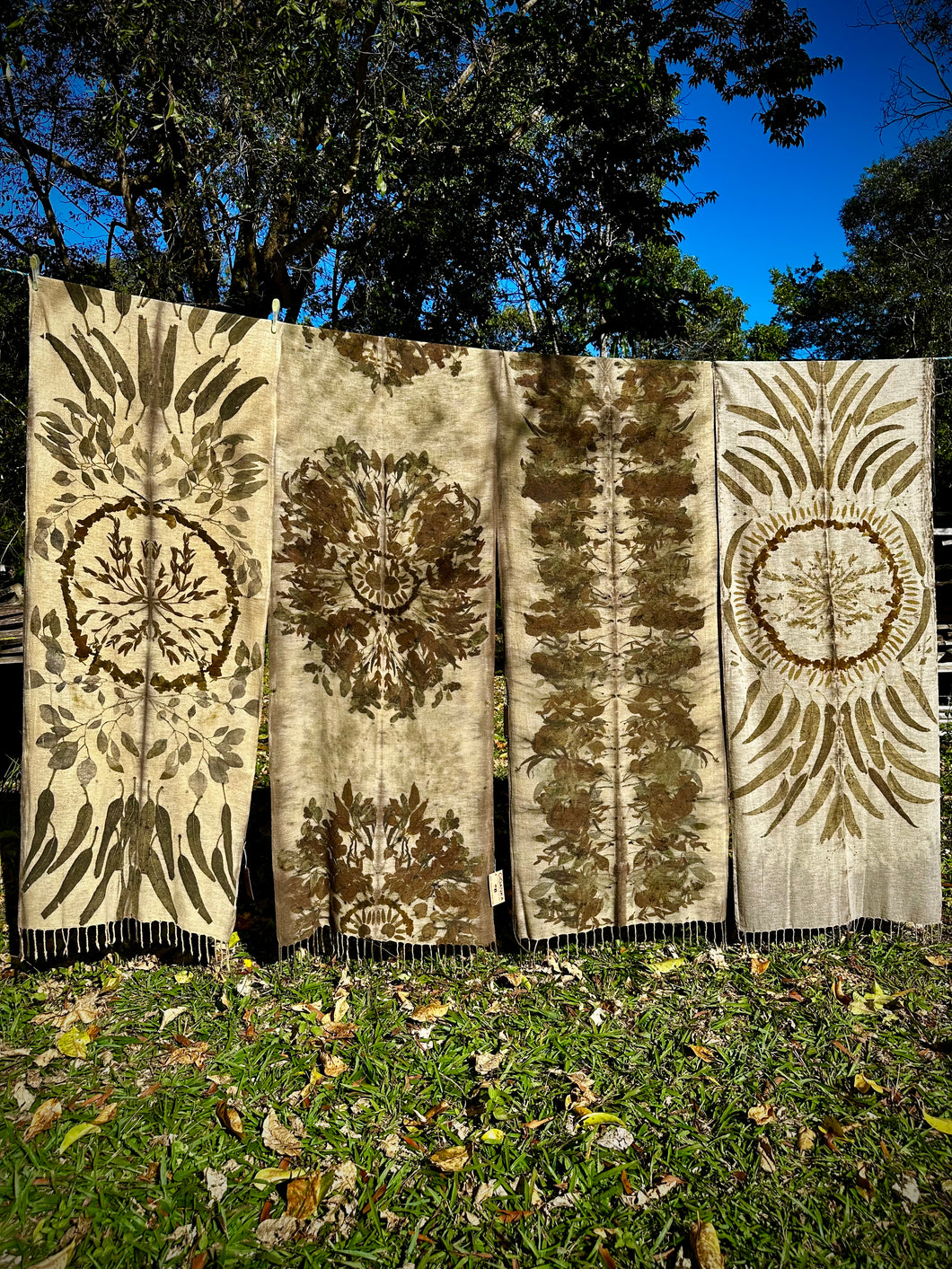 Eco-Printed Silk Noil Shawls | 2050 x 660
