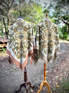 Sidra | Eco-Printed Silk Noil Shawl