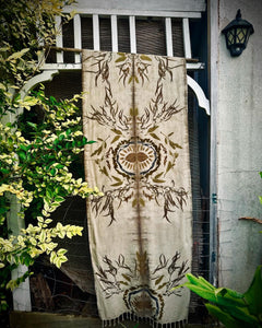 Siabar | Eco-Printed Silk Noil Shawl | 2200 X 600