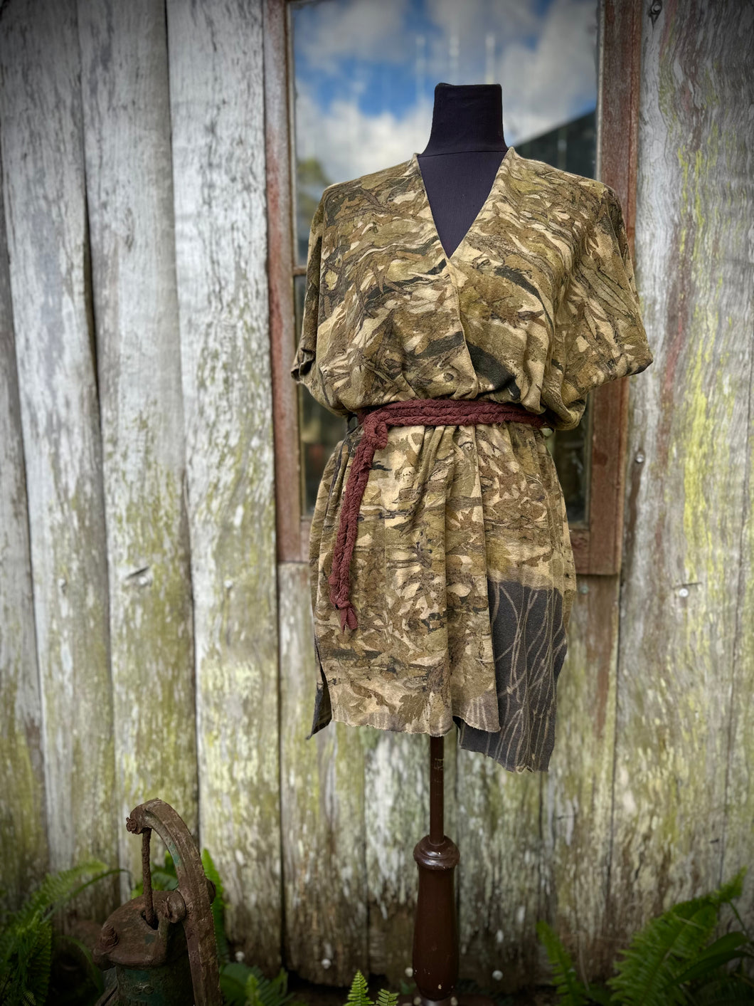 Open Poncho or Wrap Dress Mini  (Hemp/Cotton Jersey) | Size 8-14